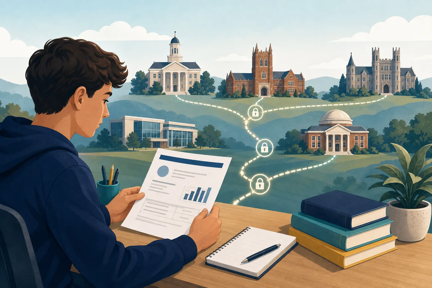 Student planning secure SAT score reports for several colleges